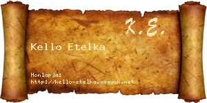 Kello Etelka névjegykártya